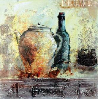 Textured Utensils oil painting